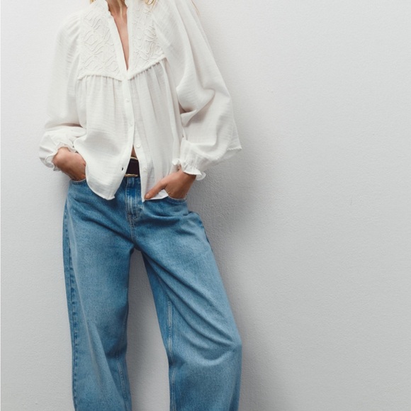 Zara Embroidered Cotton Top NWT! - Picture 2 of 5